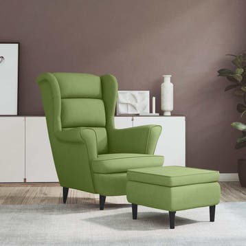 vidaXL Fauteuil met voetenbank fluweel lichtgroen, Verzenden, Nieuw