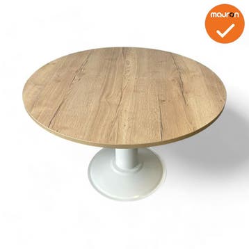 Mauforce Ronde tafel - 120 cm - Trompetvoet in kleur naar..., Vergader- of Presentatieruimte, Ophalen of Verzenden, Gebruikt, Tafel