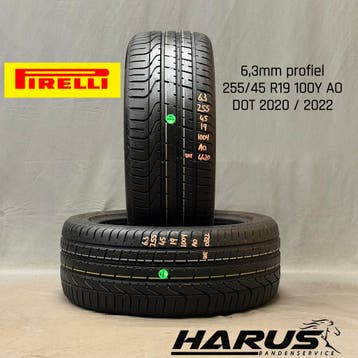 255/45/19 10Y AO Pirelli zomerbanden 6,3mm profiel 2X, Auto-onderdelen, 19 inch, Gebruikt, 255 mm, Ophalen of Verzenden