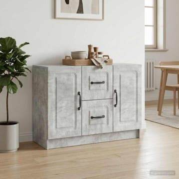 vidaXL Dressoir Betongrijs 89 x 34,5 x 57 cm Bewerkt hout, Verzenden, Nieuw, Overige houtsoorten, Minder dan 50 cm
