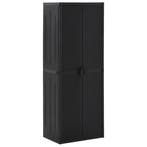 vidaXL Tuinkast 65x45x172 cm PP rattan zwart, Huis en Inrichting, Verzenden, Nieuw