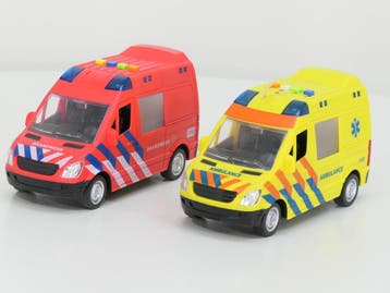 Dicky Set Ambulance en Brandweer Sound & Flash Licht, Ophalen of Verzenden, Zo goed als nieuw