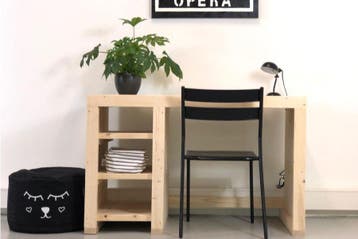 Rockwood® Bureau Steigerhout Luca  grey wash  inclusief, Ophalen of Verzenden, Nieuw, Overige typen