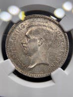 België. Albert I. 20 Francs 1934 NGC UNC (Zonder, Postzegels en Munten, Munten | Nederland