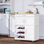 Keukenwagen met Lade, Wijnrek en Kastjes op Wielen 67 cm, Huis en Inrichting, Keuken | Keukenelementen, Verzenden, Nieuw