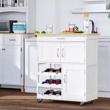 Keukenwagen met Lade, Wijnrek en Kastjes op Wielen 67 cm, Huis en Inrichting, Keuken | Keukenelementen, Verzenden, Nieuw