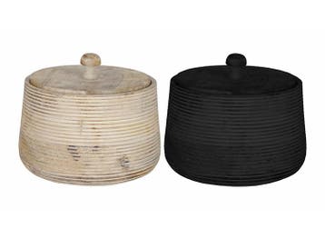 JENS Living Mango Opbergpot XL - Ø22 x 20 cm - Zwart, Verzenden, Nieuw