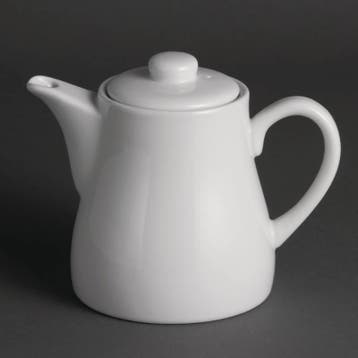 Witte porselein theepot 50 cl (stuks 4), Verzenden