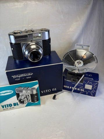 Voigtländer Vito BL + Flash + boxes ( 1956 ) Analoge camera, Nieuw