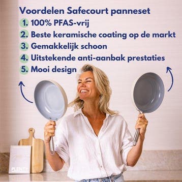 Safecourt Kitchen 3-delige Keramische koekenpan Pannenset, Huis en Inrichting, Keuken | Potten en Pannen, Verzenden, Nieuw