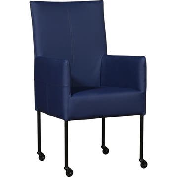 Leren eetkamerstoel Spark - Toledo Kobalt (blauw) - Poten, Huis en Inrichting, Stoelen, Blauw, Nieuw, Ophalen of Verzenden, Eén