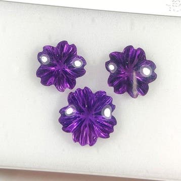 Zonder minimumprijs - 3 pcs Amethist - 21.87 ct -, Sieraden, Tassen en Uiterlijk, Edelstenen, Nieuw