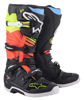 Alpinestars Tech 7 Crosslaarzen Zwart / Zilver / Wit / Goud, Ophalen of Verzenden, Nieuw