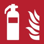 Pictogram bordje Brandblusser, 150 x 150 mm, rood - Rood -, Verzenden