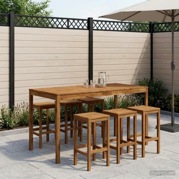 vidaXL Tuinbar Tafel LAREN Naturel 196 x 100 x 105 cm, Tuin en Terras, Verzenden, Nieuw