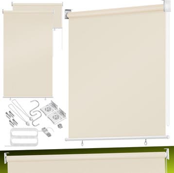 Rolgordijn - Verduisterend - 100x140 cm - Beige - KESSER®, Verzenden, Zo goed als nieuw