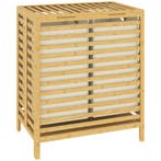 Bamboe Wasmand Met Deksel, 2 Manden, Opvouwbaar, 64L, Natuur, Verzenden, Nieuw