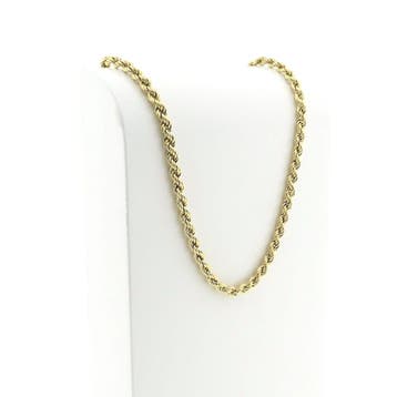 Gouden gedraaide schakelketting, Sieraden, Tassen en Uiterlijk, Kettingen, Ophalen of Verzenden, Gebruikt, Goud, Goud