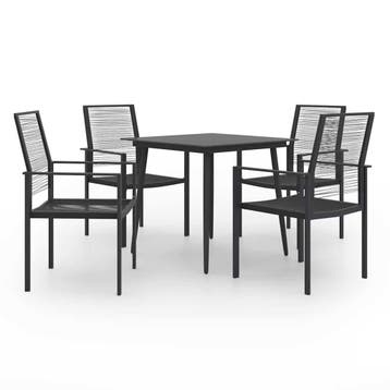 vidaXL 5-delige Tuinset, 4 zitplaatsen, Verzenden, Nieuw, Rvs
