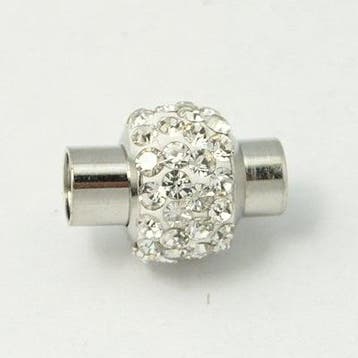 Magneet slotje zilverkleur polymeer klei met strass 15,5..., Ophalen of Verzenden, Nieuw, Draad