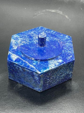 Lapis Lazuli sieradendoosje edelsteenendoos - Hoogte: 88 mm, Nieuw