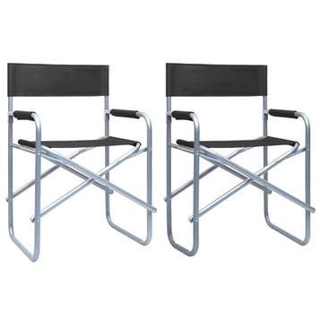 regisseursstoelen zwart, set van 2 - 53% voordeel, Ophalen of Verzenden, Zo goed als nieuw, Metaal, Inklapbaar
