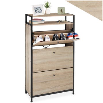 Schoenenkast - Industrieel licht hout, eiken Sonoma, 61 cm, Verzenden, Nieuw