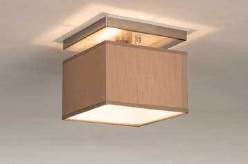 Rietveld Plafondlampen - Bruin, Taupe - Stof, Huis en Inrichting, Verzenden, Nieuw