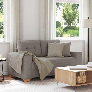 vidaXL Loveseat Bank Taupe 160x77x82 cm Stof, Verzenden, Nieuw, Stof, Minder dan 150 cm