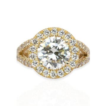 Ring - 18 karaat Geel goud - 3.28ct. tw. Diamant, Nieuw