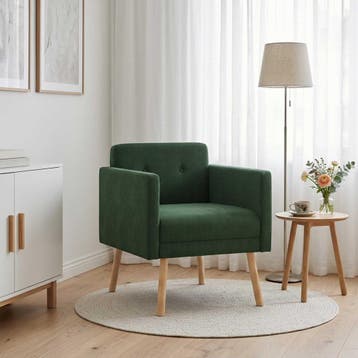 vidaXL Accentstoel Jungle Groen Ribstof, Verzenden, Nieuw