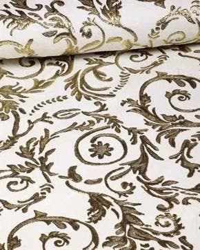 Jacquard Barok Wit/Goud, Hobby en Vrije tijd, Stoffen en Lappen, Nieuw, Wit