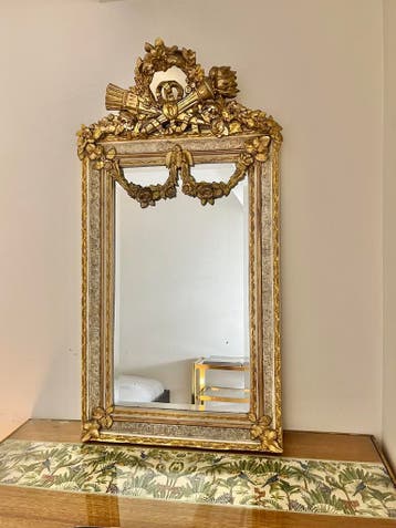 Antieke spiegel 107x59cm, Ophalen of Verzenden