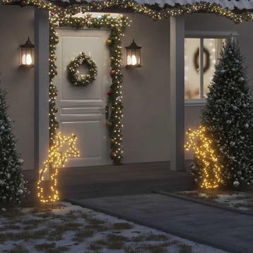 vidaXL Kerstverlichting meteoor met grondpinnen 115 LEDs 89, Diversen, Kerst, Verzenden, Nieuw
