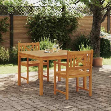 vidaXL Tuin eettafelset 3 st Bruin Massief acaciahout, Verzenden, Nieuw, 3 zitplaatsen