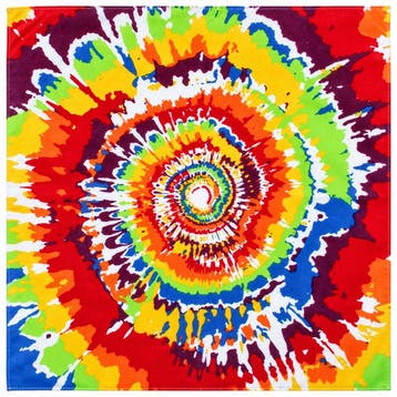 Bandana Zakdoek 55x55cm – Tie-Dye Regenboogprint –, Nieuw