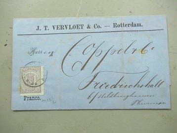 Nederland 1876 - Enkelfrankering NVPH 18 op brief naar, Gestempeld