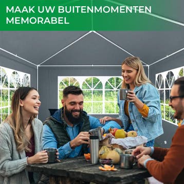 MaxxGarden Partytent 3x6m met zijwanden - Antraciet retou..., Verzenden, Nieuw