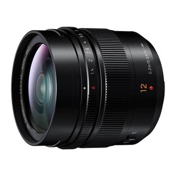 Panasonic Leica DG Summilux 12mm f/1.4 ASPH MFT-mount Zwart, Verzenden, Gebruikt, Panasonic