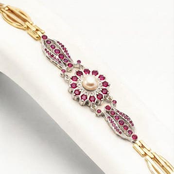 Zonder minimumprijs - Armband Zilver - 1.00ct. tw. Robijn -, Nieuw