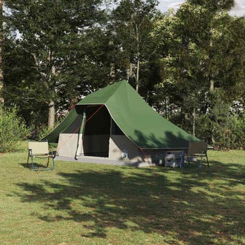 vidaXL Tipi Tent 10-persoons Groen taft, Verzenden, Nieuw, Tot en met 2