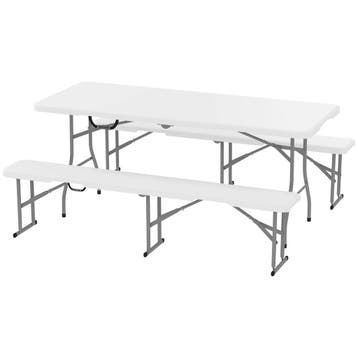 Bierzeltgarnitur Opvouwbare 3-delige Set Campingtafel, 2 Bie, Verzenden, Nieuw