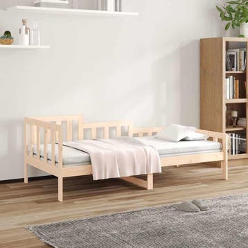 vidaXL Slaapbank zonder matras 90x190 cm massief grenenhout, 90 cm, Eenpersoons, Bruin, Verzenden
