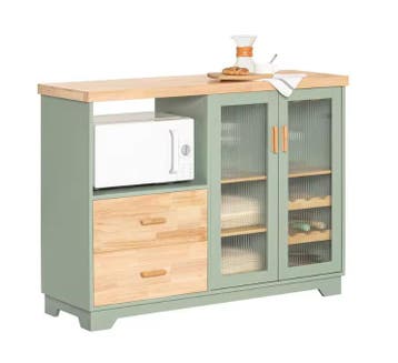 Buffetkast met Glazen Deuren – Dressoir met Wijnrek 120×90×4, Verzenden, Nieuw