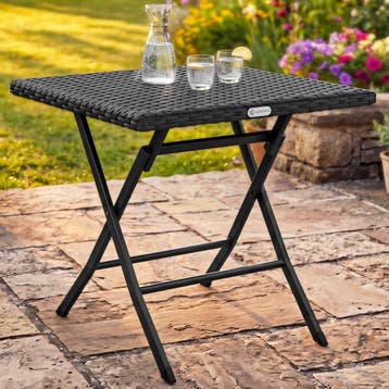 Klaptafel Rome Zwart Kunststof 75x65x65cm (Tafels), Verzenden, Nieuw