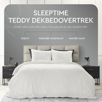 Veiling - Sleeptime Teddy Dekbedovertrek - 140x200/220 +1slo, Nieuw