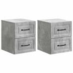 vidaXL Wandbeugel Bedkast met lade 2 pcs Betongrijs 34,5 x, Huis en Inrichting, Minder dan 45 cm, Verzenden, Nieuw, Minder dan 55 cm