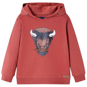 vidaXL Kindertrui met capuchon 128 roodbruin, Verzenden, Nieuw