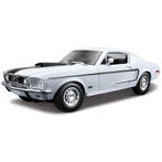 Modelauto Ford Mustang GT Cobra 1968 wit/zwart 24 cm 1:18 .., Verzenden, Nieuw