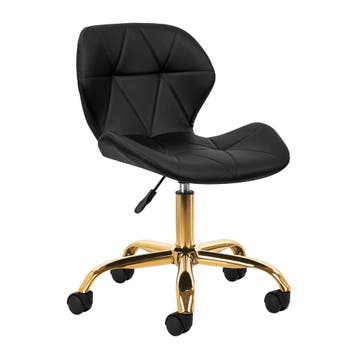Salonstoel met Wielen Verstelbaar Zwart – Met Rugleuning –, Ophalen of Verzenden, Nieuw